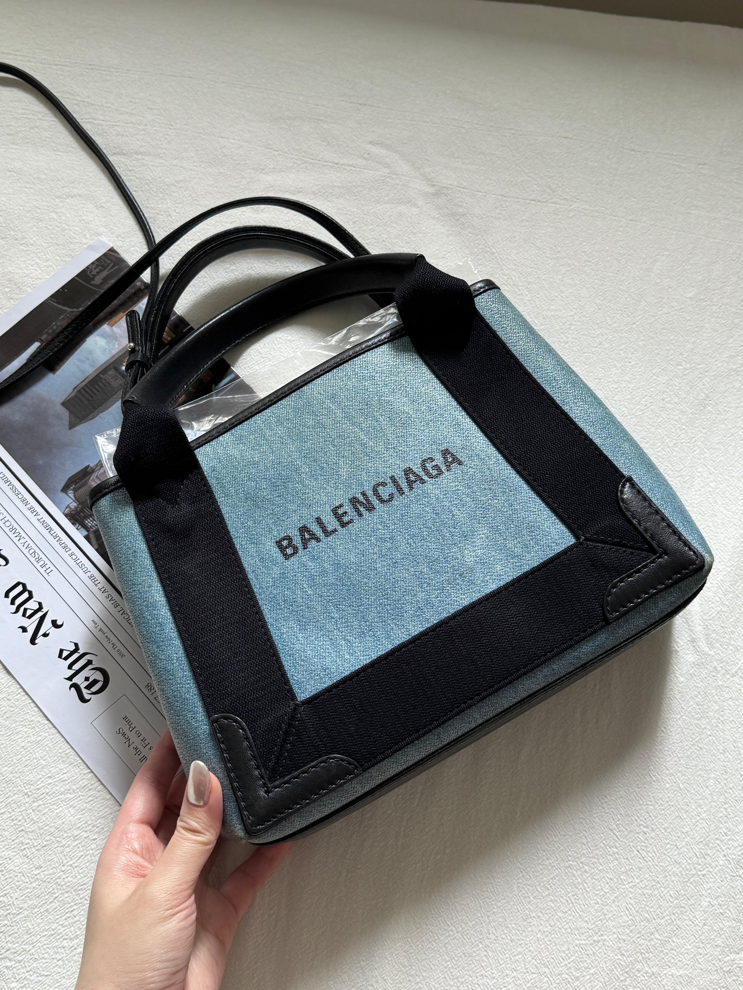 Pre-owned Balenciaga XS cabas denim