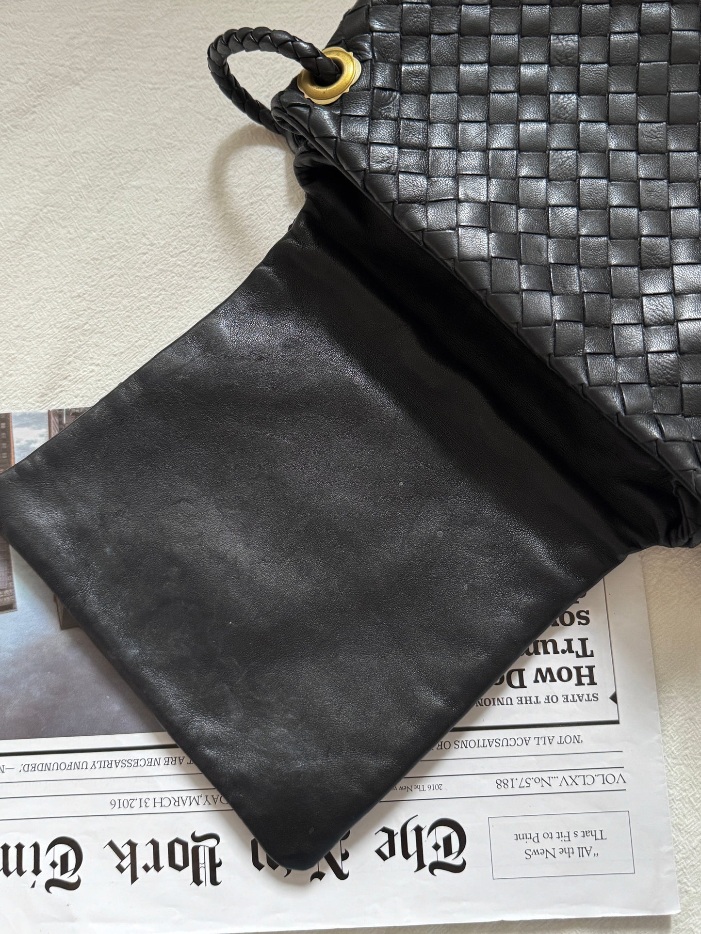 Vintage Bottega Veneta flap hobo bag