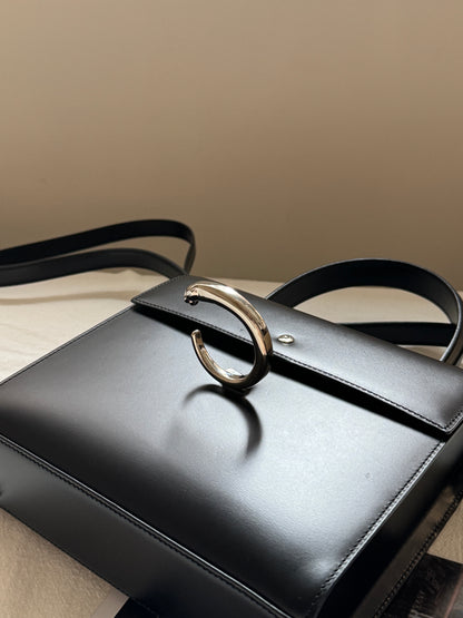 Vintage Cartier 黑銀豹頭classic kelly 2-way