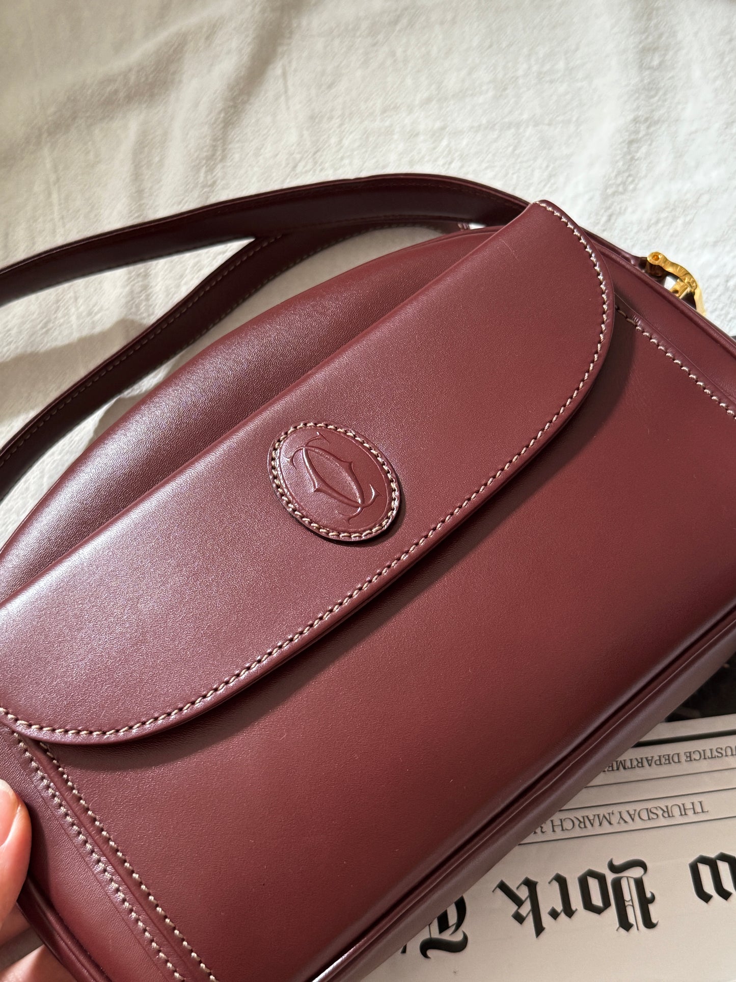 Vintage Cartier bordeaux 2-way蛋蛋袋🍷