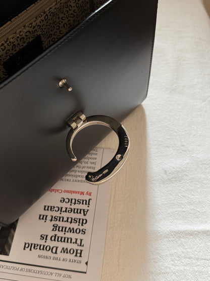 Vintage Cartier 黑銀豹頭classic kelly 2-way