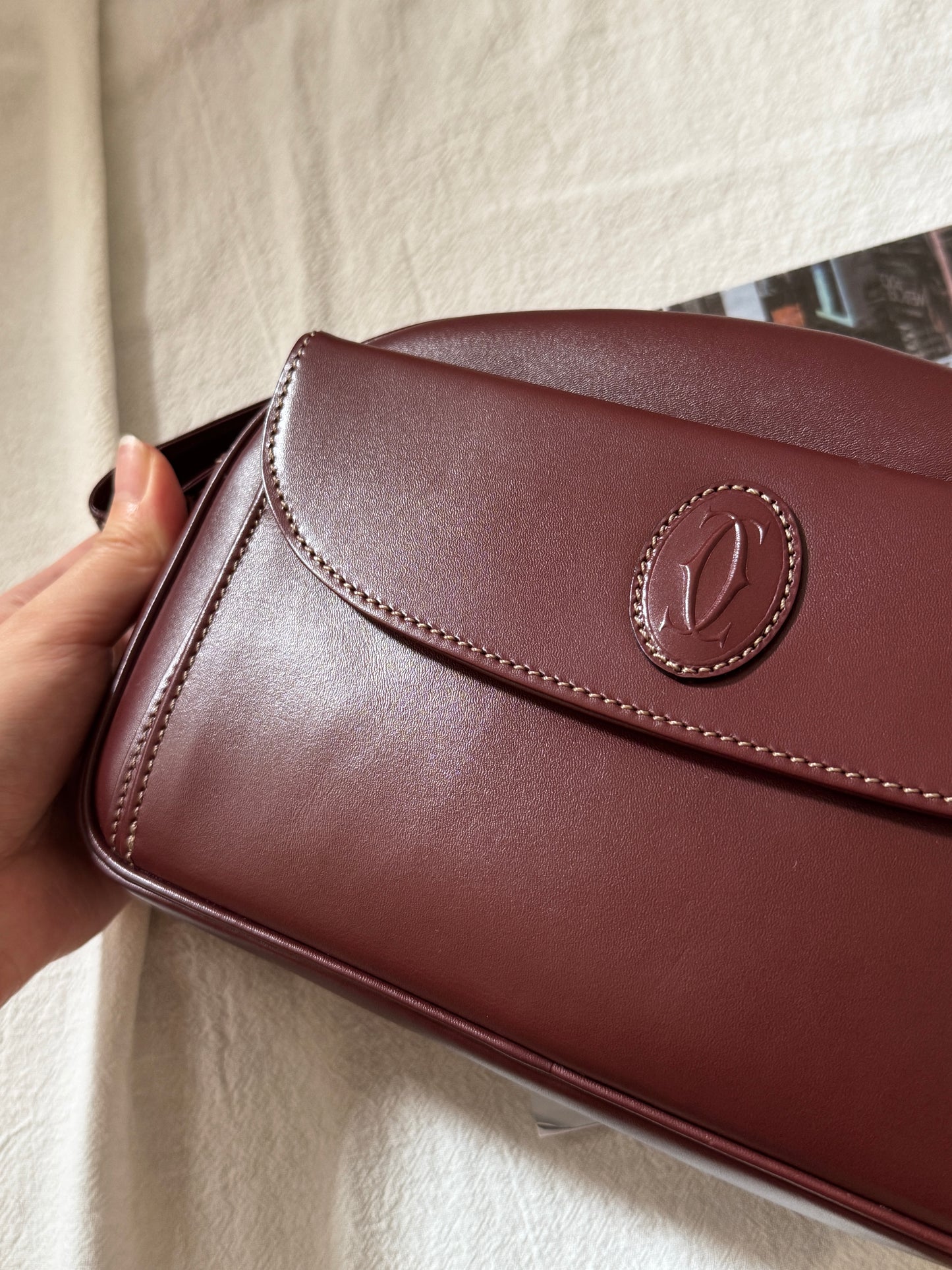 Vintage Cartier bordeaux 2-way蛋蛋袋🍷