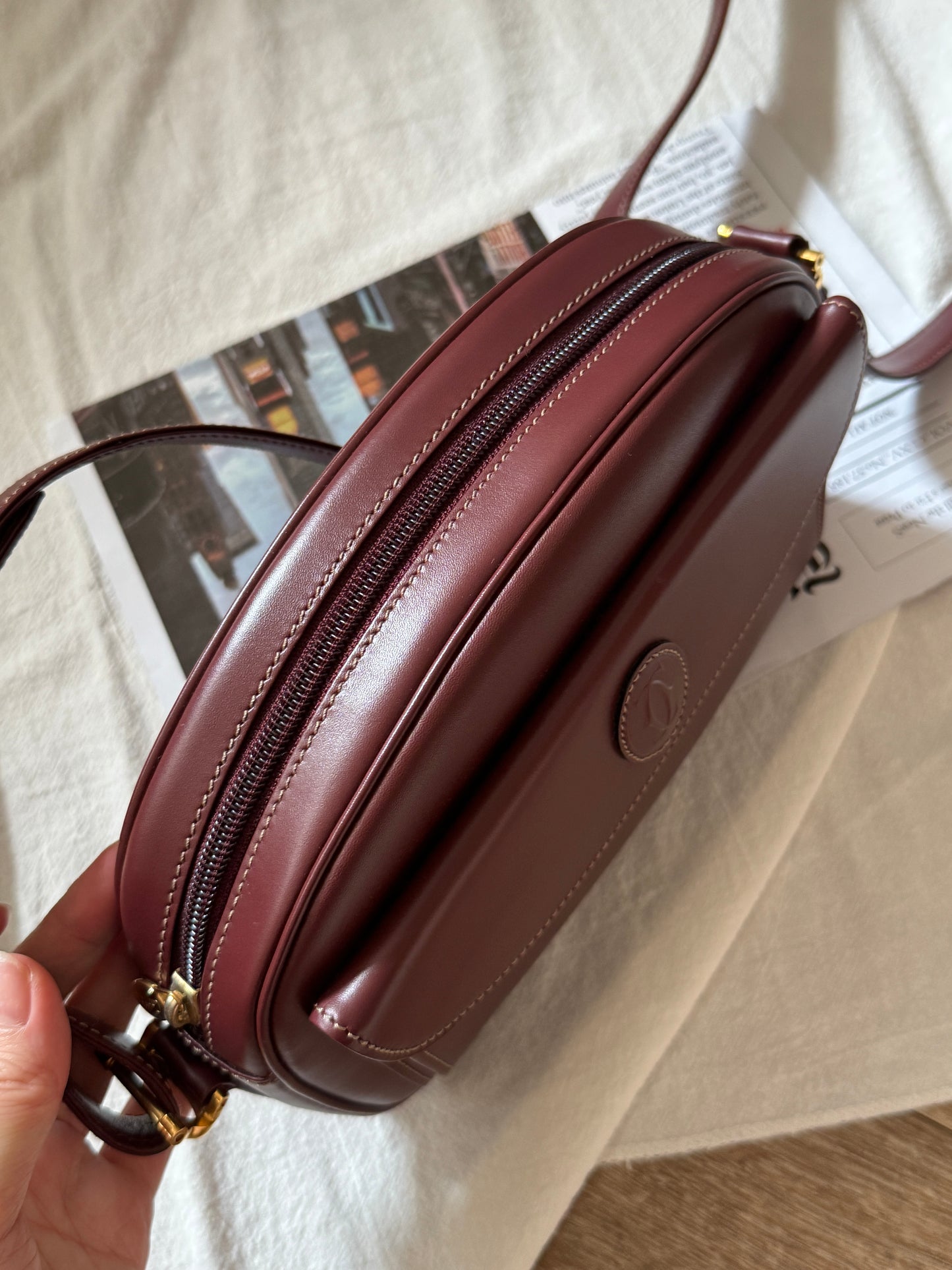 Vintage Cartier bordeaux 2-way蛋蛋袋🍷