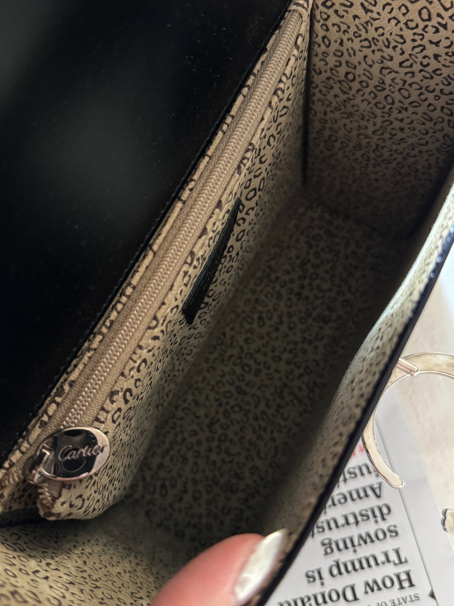 Vintage Cartier 黑銀豹頭classic kelly 2-way