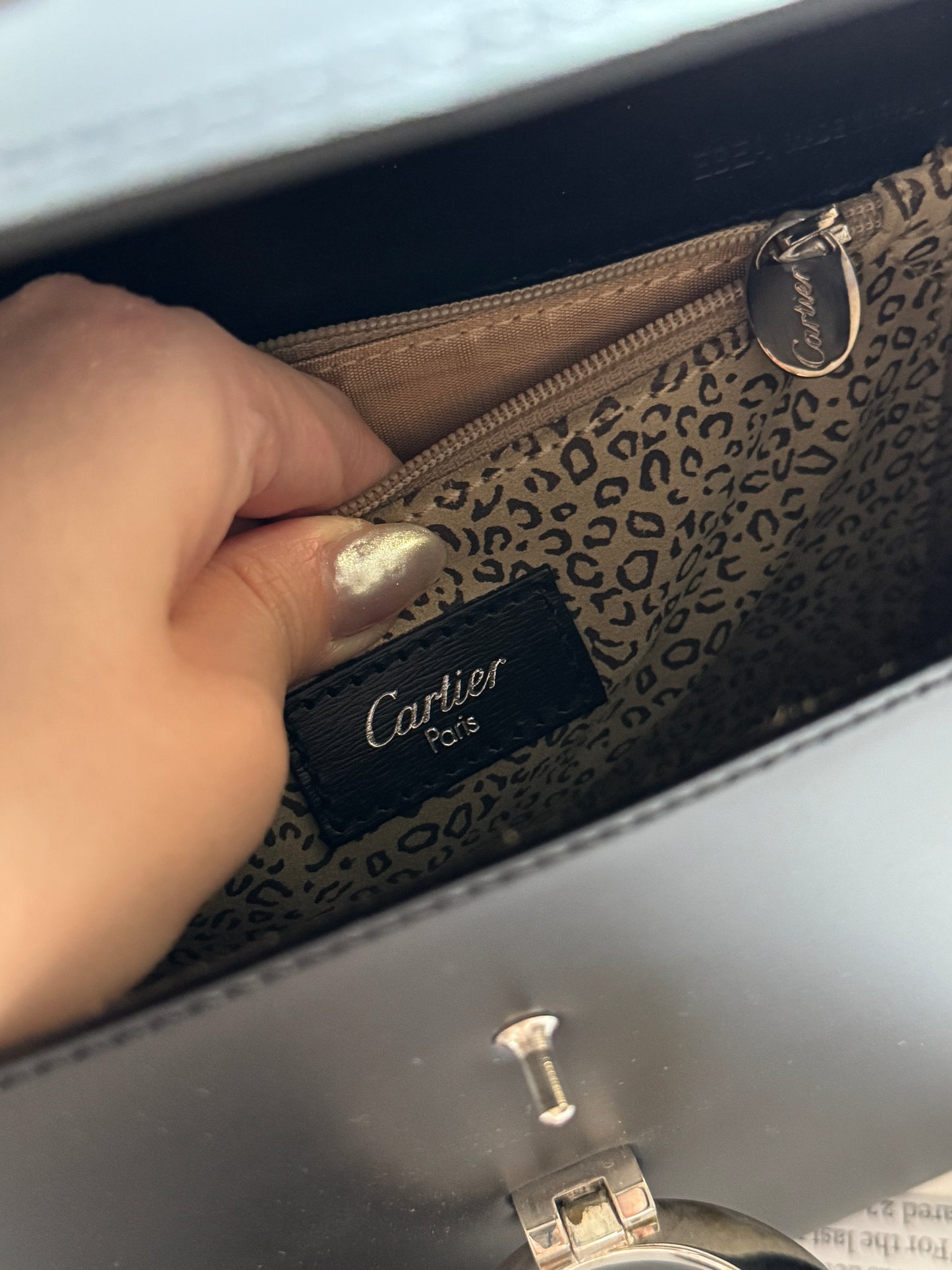 Vintage Cartier 黑銀豹頭classic kelly 2-way