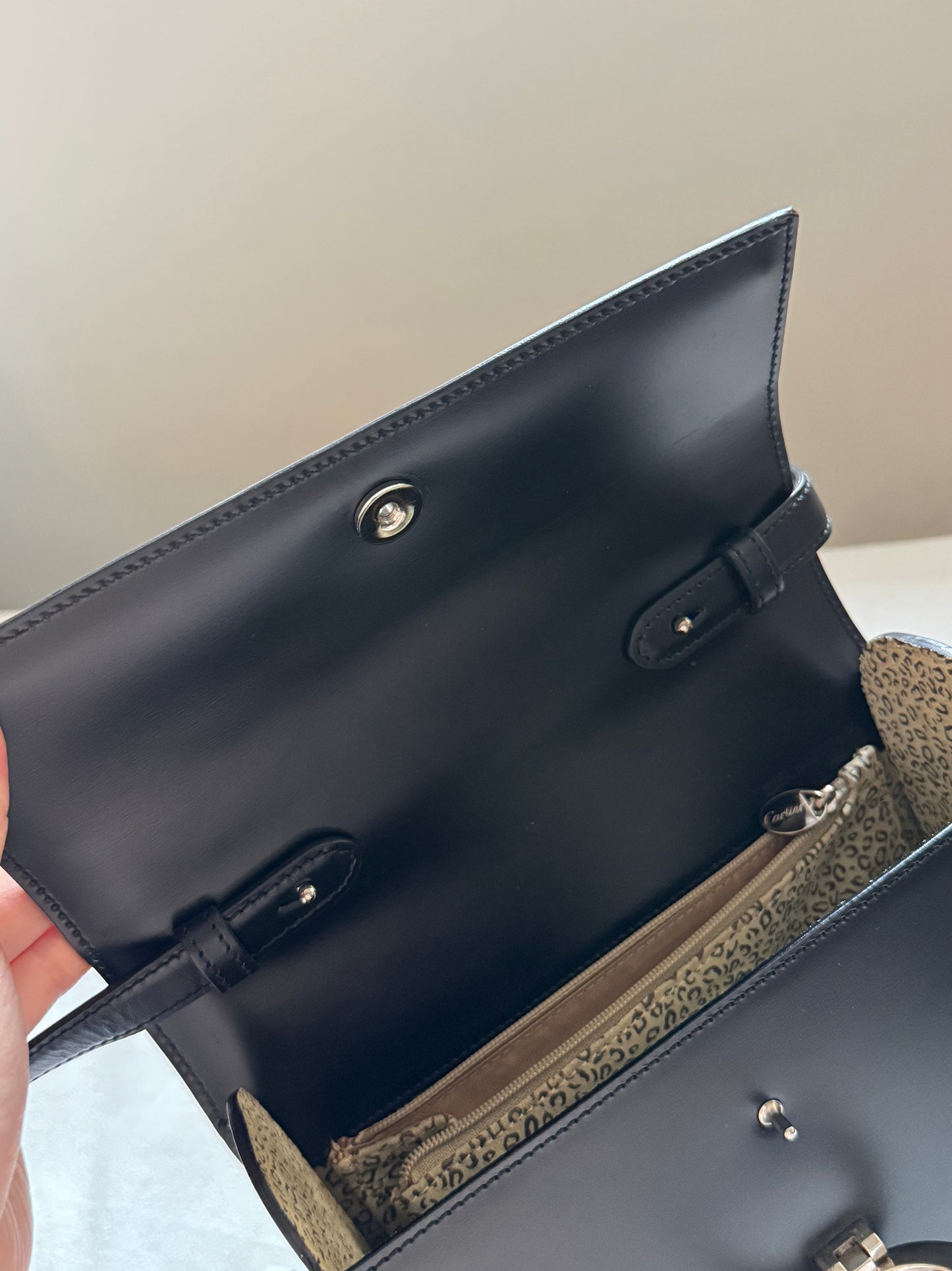 Vintage Cartier 黑銀豹頭classic kelly 2-way