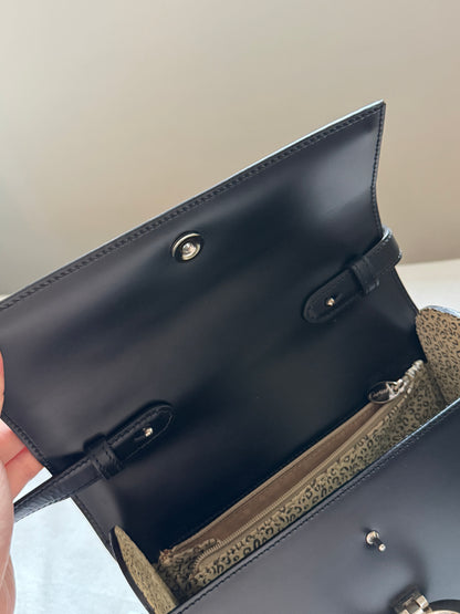 Vintage Cartier 黑銀豹頭classic kelly 2-way