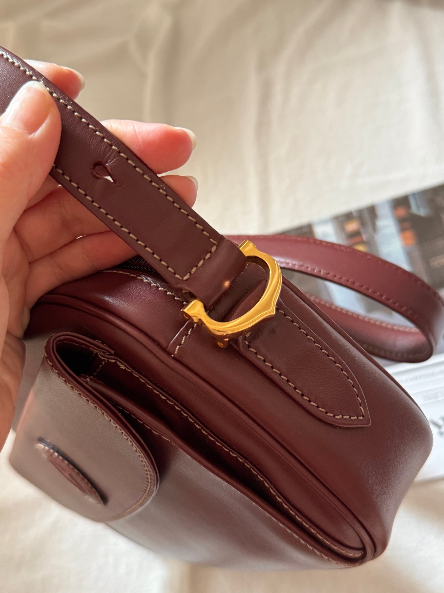 Vintage Cartier bordeaux 2-way蛋蛋袋🍷