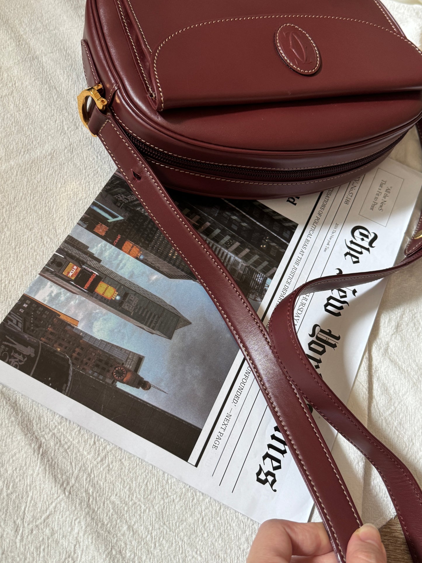 Vintage Cartier bordeaux 2-way蛋蛋袋🍷