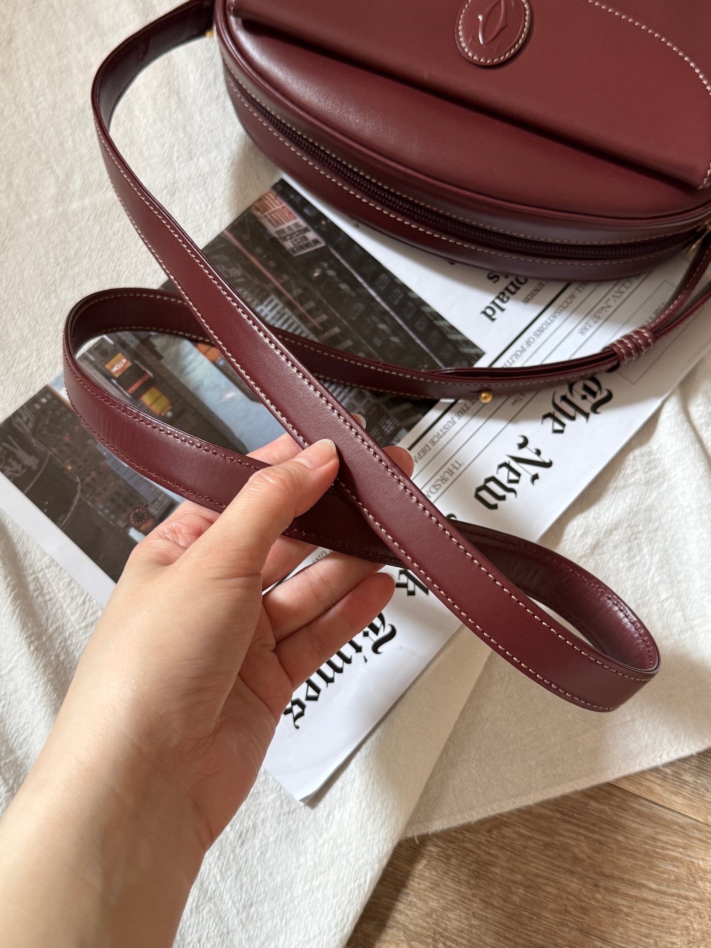 Vintage Cartier bordeaux 2-way蛋蛋袋🍷