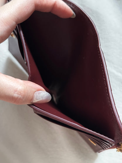 Pre-owned Bottega Veneta burgundy wallet🍷