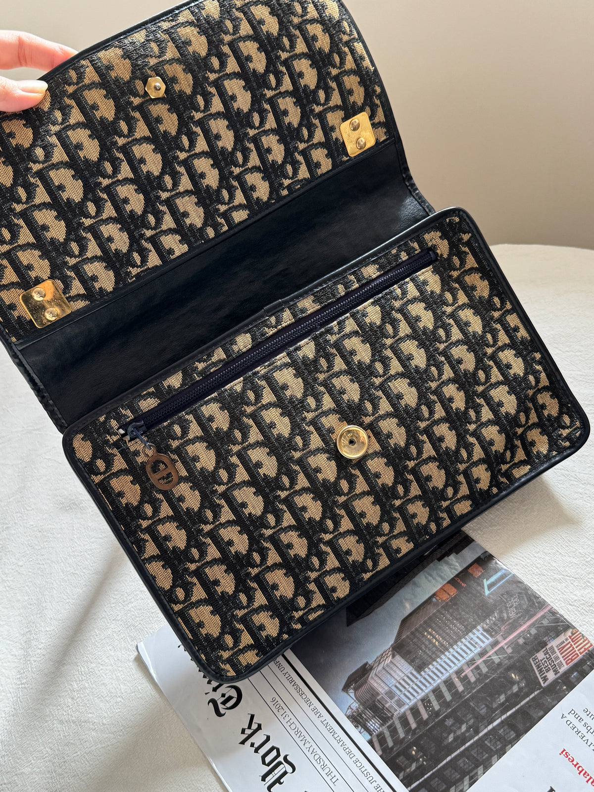 Vintage Dior navy oblique shoulder bag⚓️