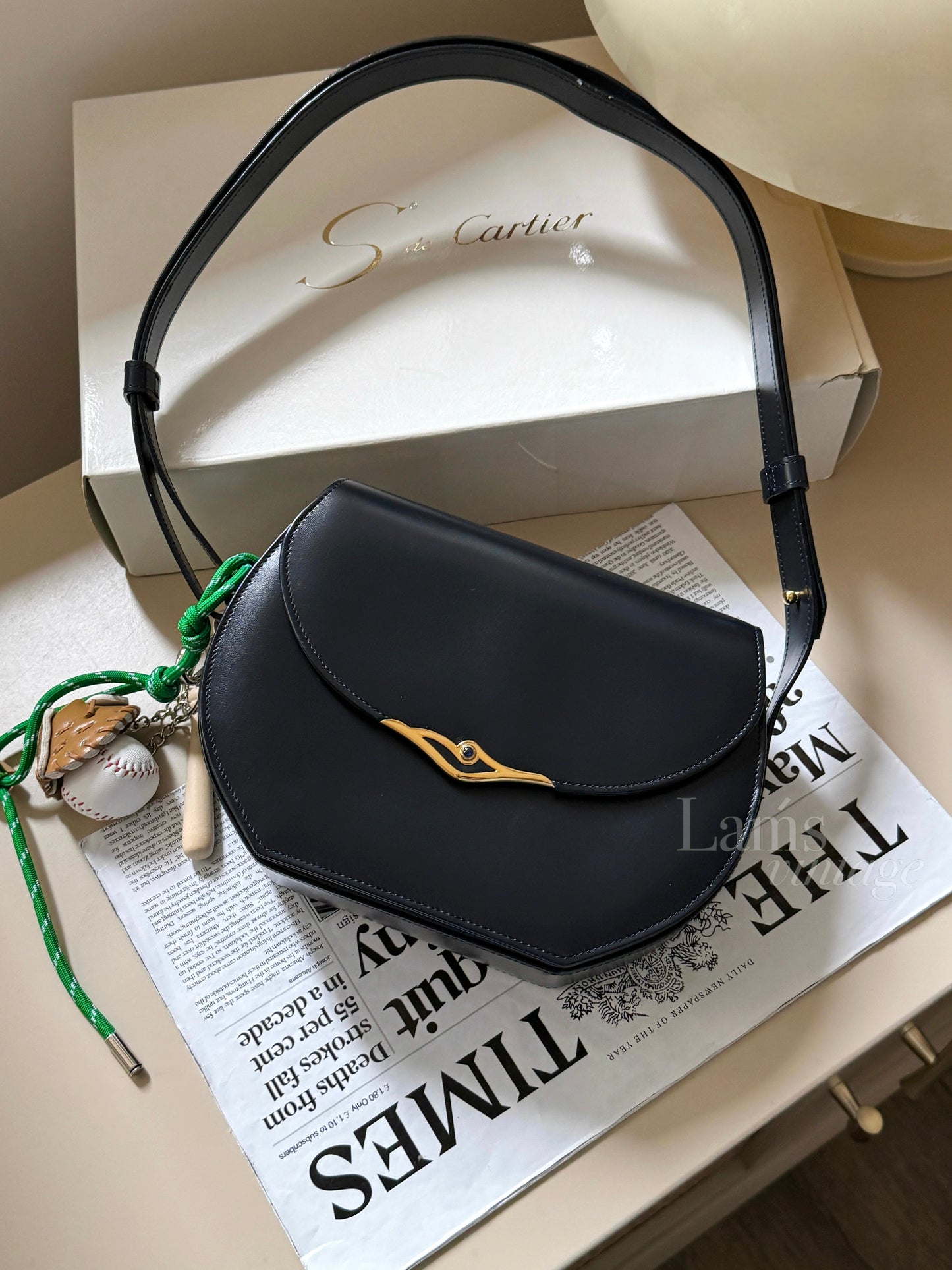 Vintage Cartier leather 2-way bag