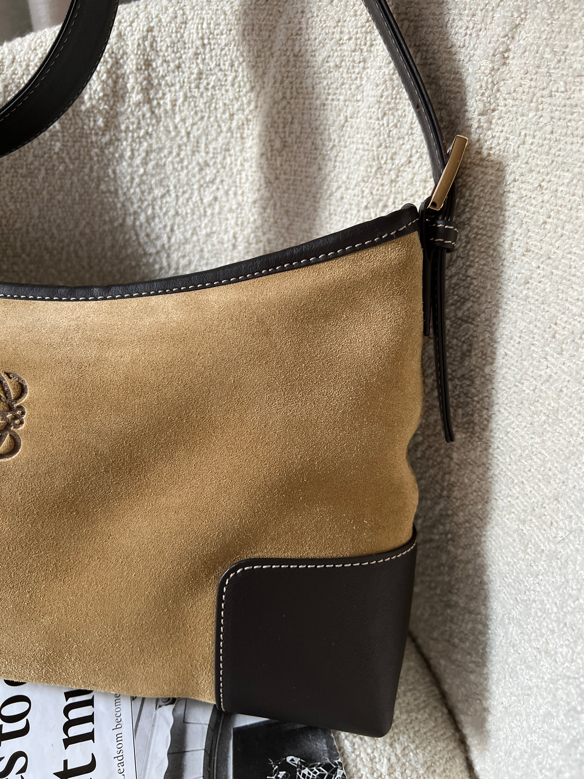 Vintage Loewe suede hobo