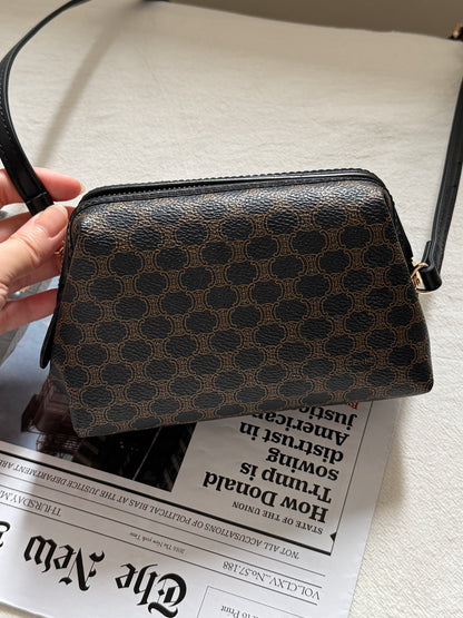 Vintage Celine black macadam mini pouch