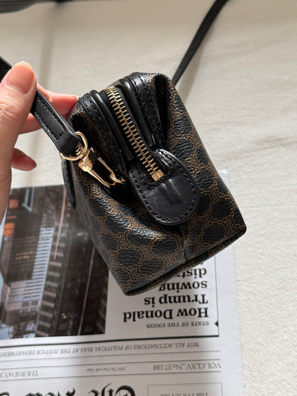Vintage Celine black macadam mini pouch