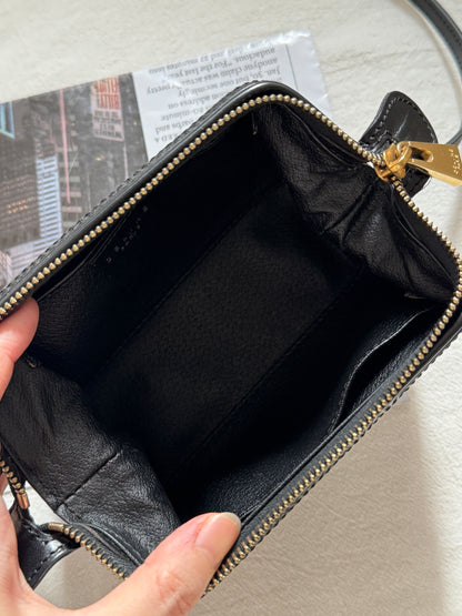 Vintage Celine black macadam mini pouch