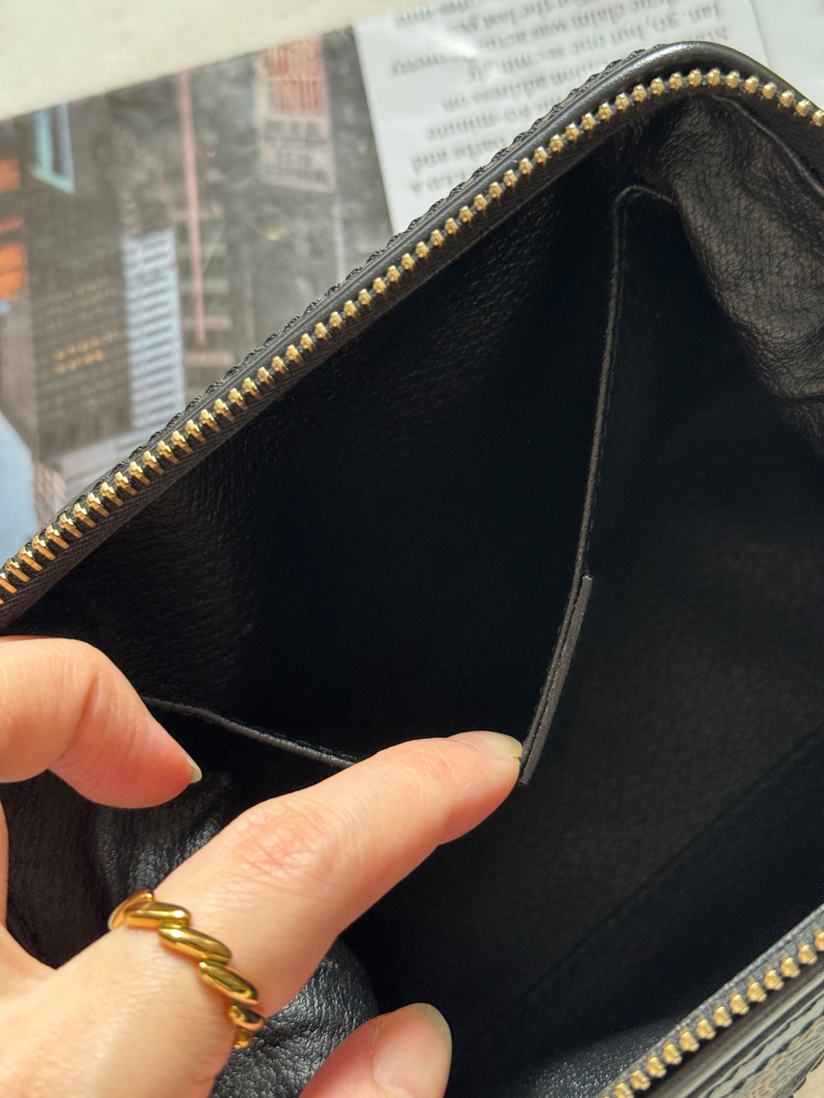 Vintage Celine black macadam mini pouch