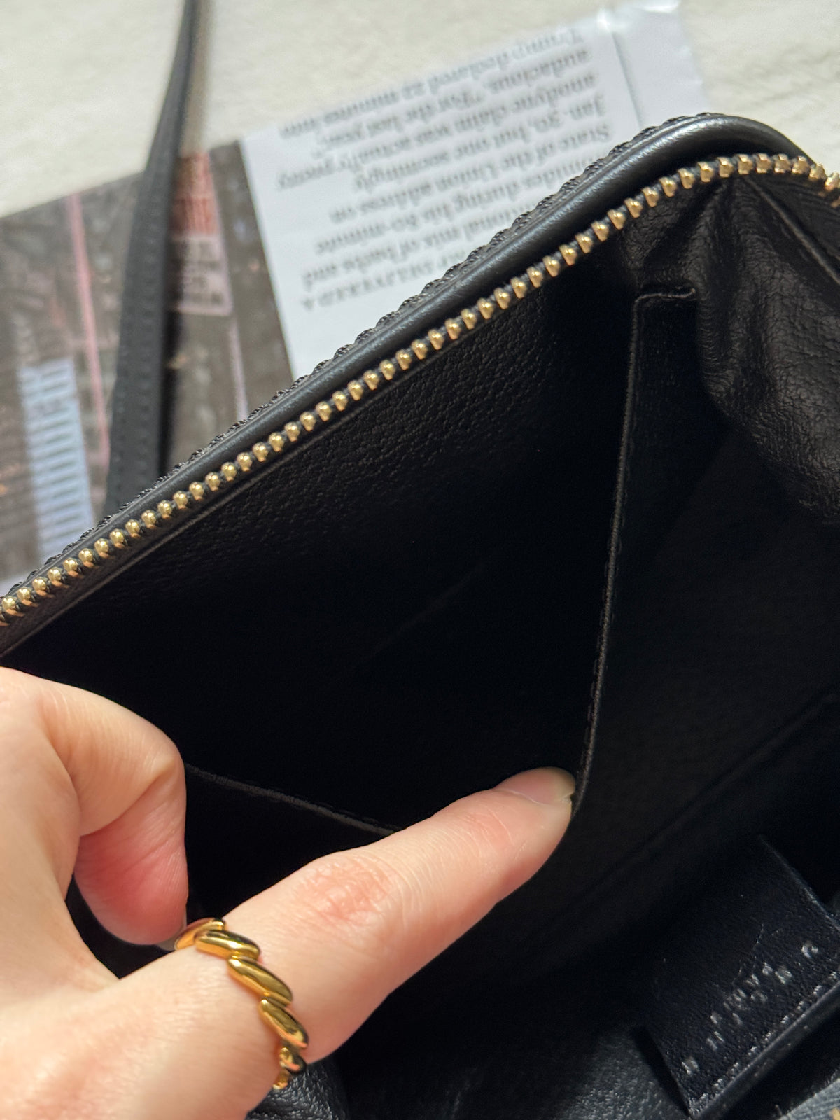 Vintage Celine black macadam mini pouch