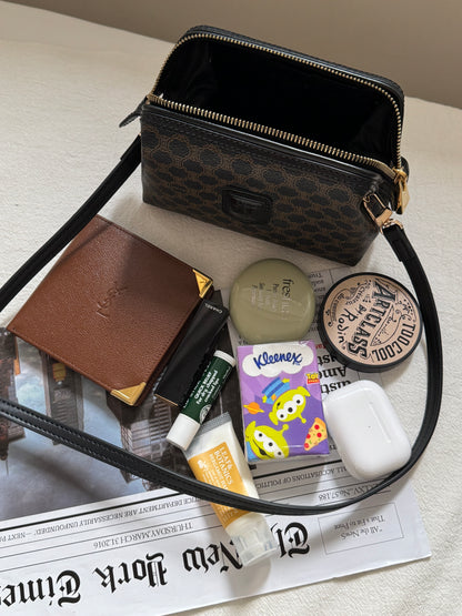 Vintage Celine black macadam mini pouch