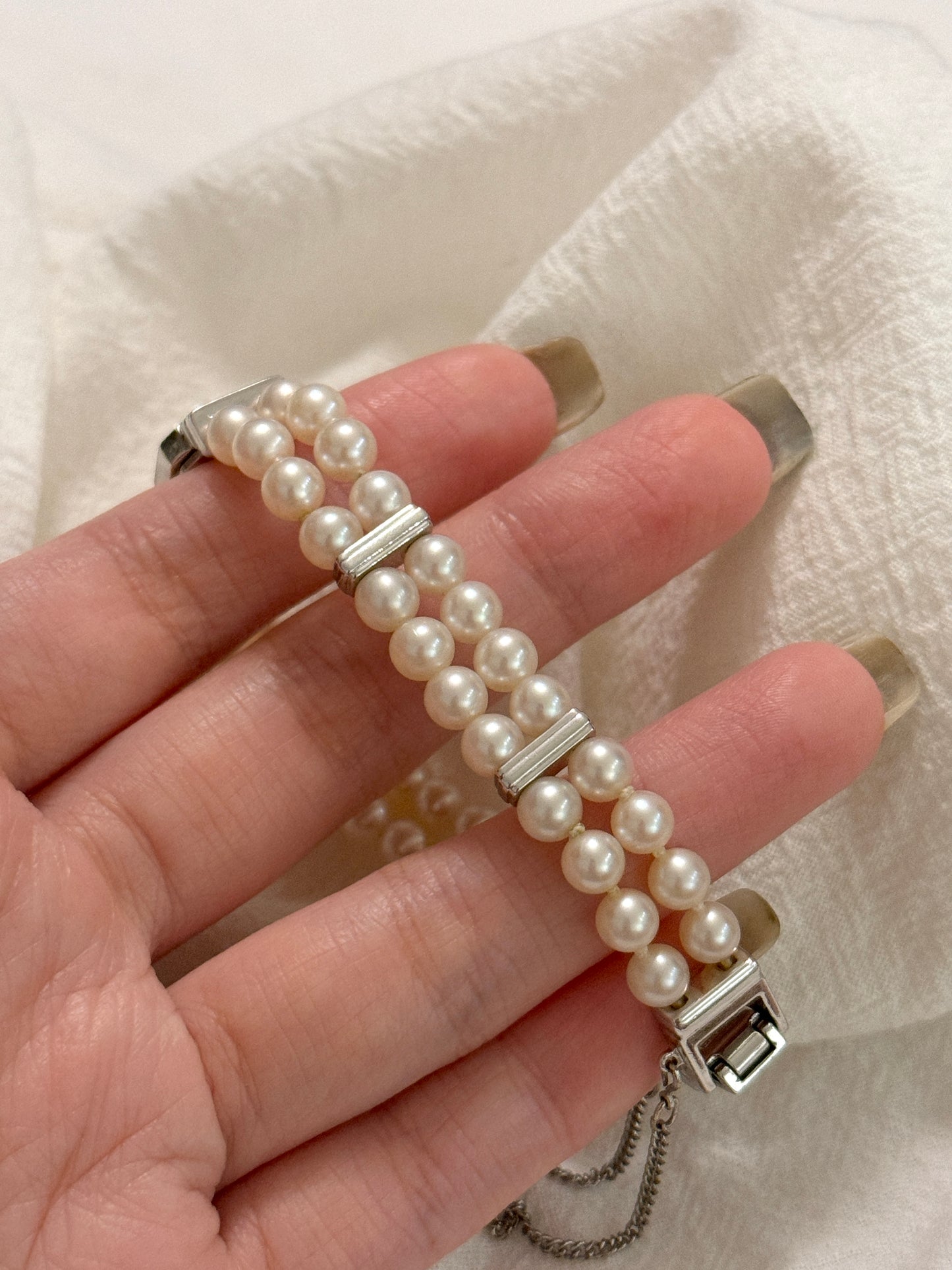 Vintage Mikimoto 雙層珍珠手錶🤍