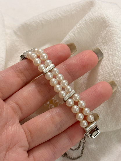 Vintage Mikimoto 雙層珍珠手錶🤍