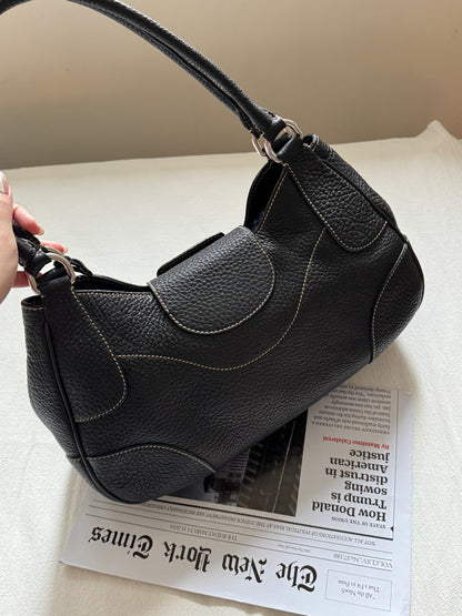 Vintage Prada 黑銀機車hobo bag🏍️