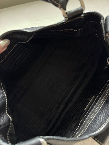 Vintage Prada 黑銀機車hobo bag🏍️