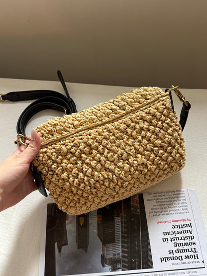 Pre-owned Coach raffia tabby
