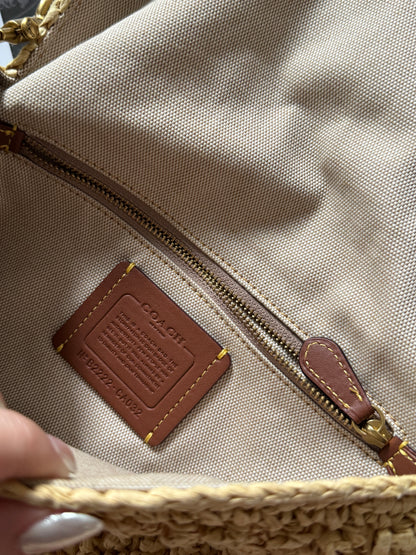 Pre-owned Coach raffia tabby