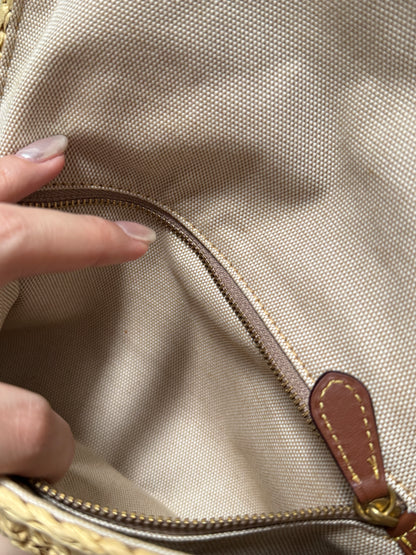 Pre-owned Coach raffia tabby