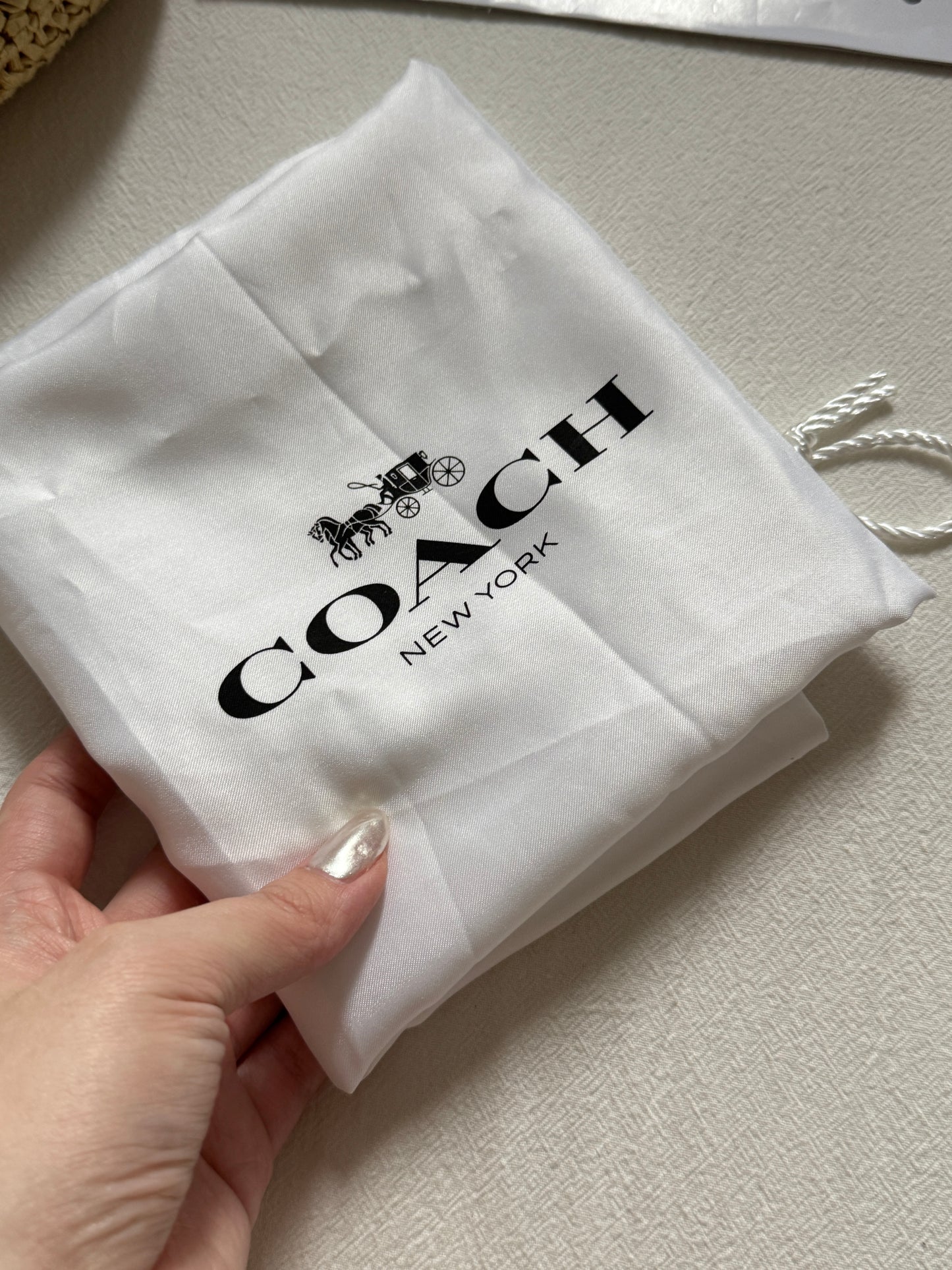 Pre-owned Coach raffia tabby
