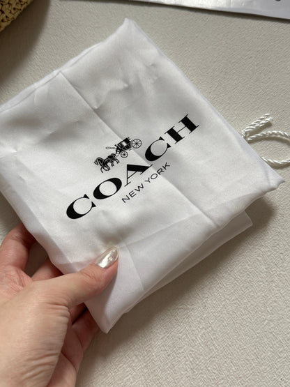 Pre-owned Coach raffia tabby