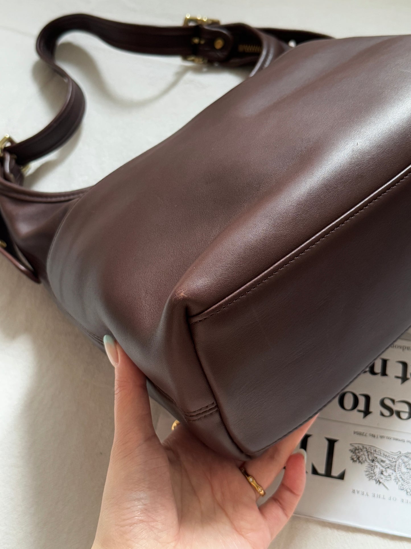 Vintage old Coach 紅棕hobo bag⚾️