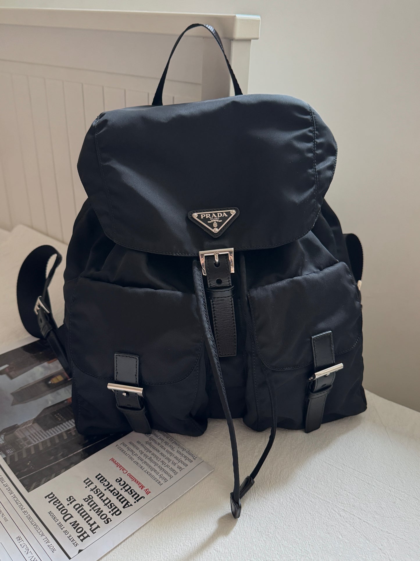 Vintage Prada double pocket backpack🪐