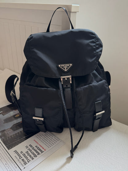 Vintage Prada double pocket backpack🪐