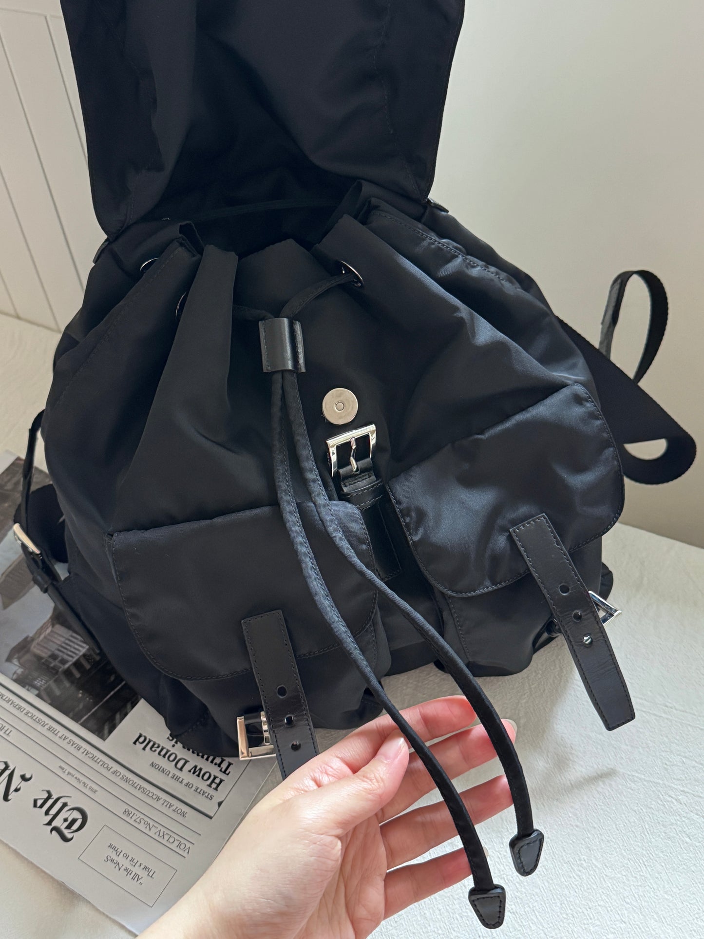 Vintage Prada double pocket backpack🪐