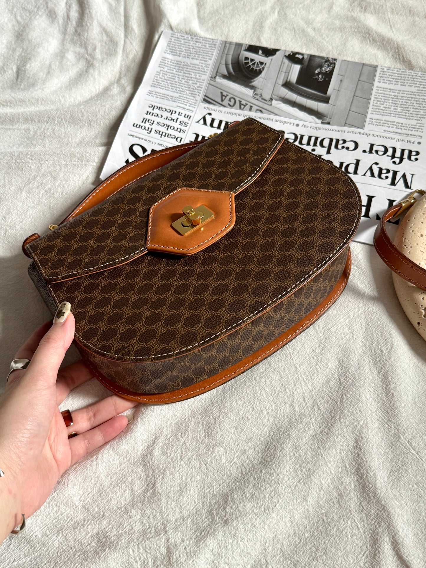 Vintage Celine macadam 2-way bag🐻