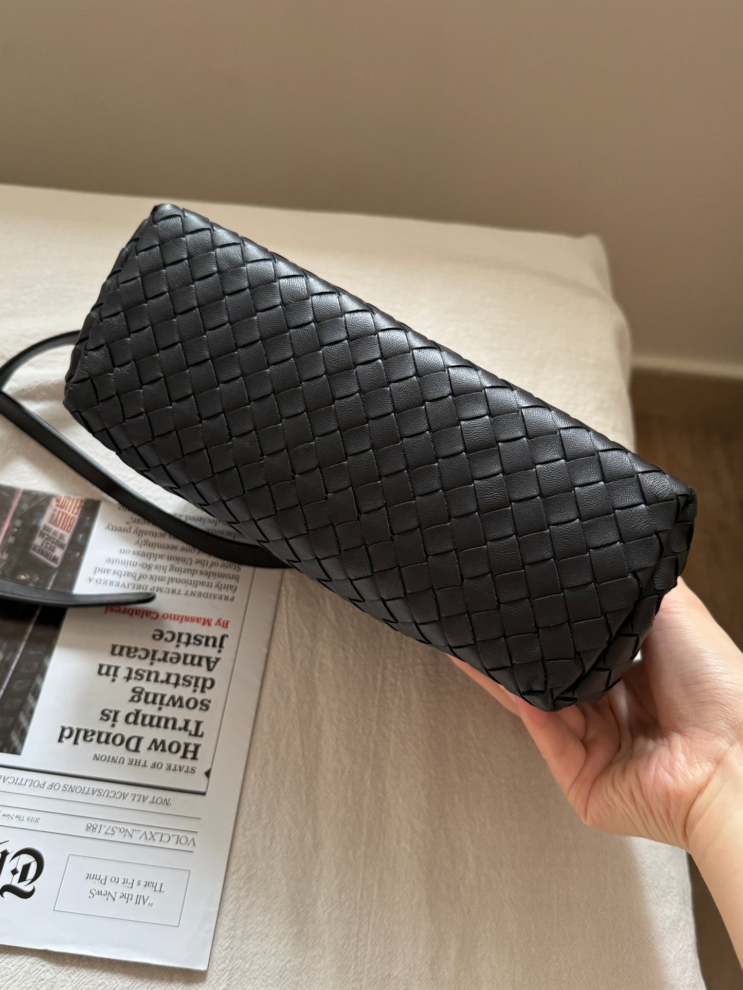 Vintage Bottega Veneta so black intrecciato crossbody bag