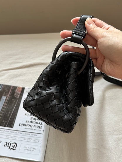 Vintage Bottega Veneta so black intrecciato crossbody bag