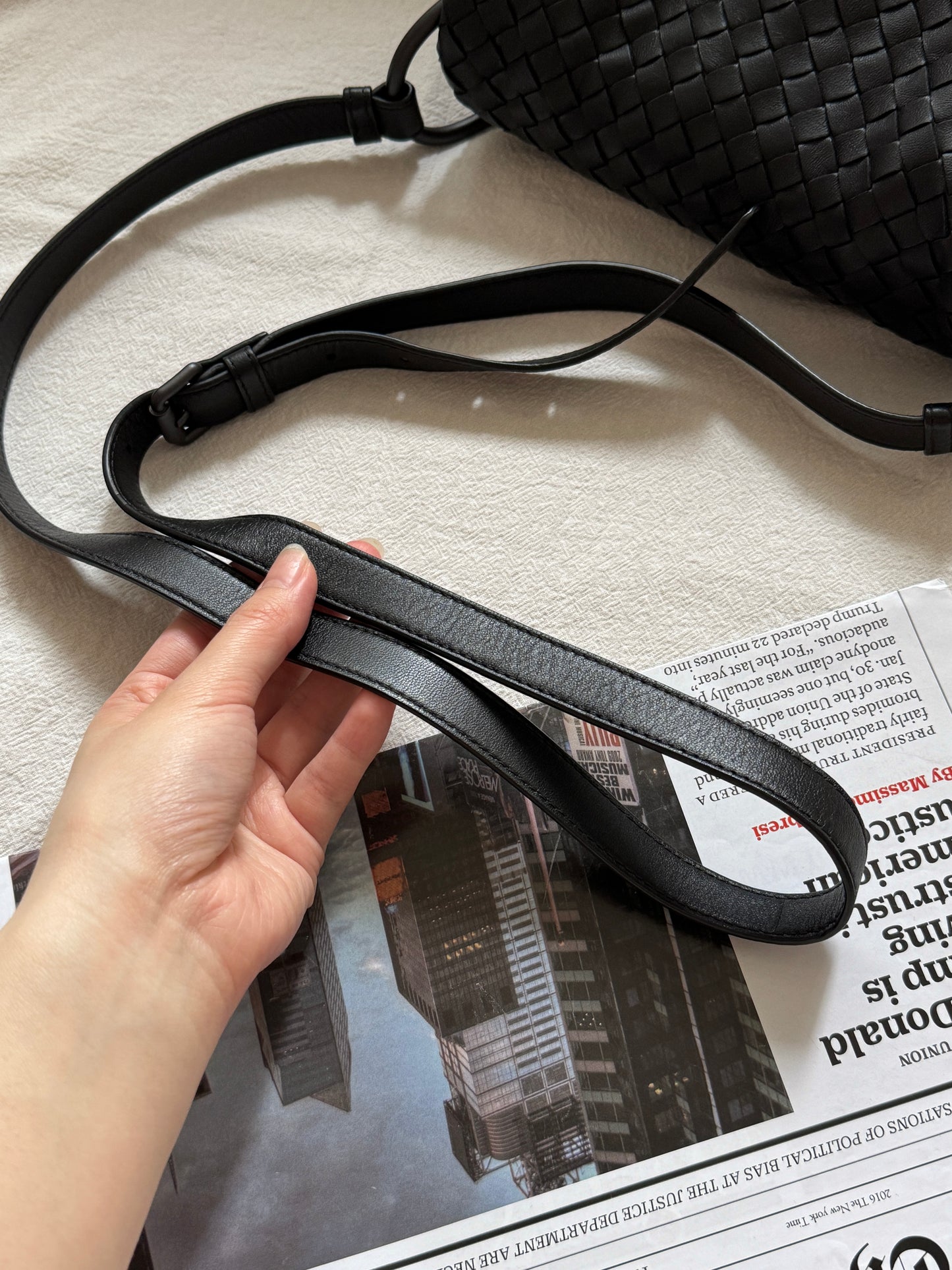 Vintage Bottega Veneta so black intrecciato crossbody bag