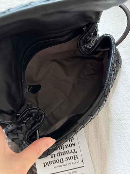 Vintage Bottega Veneta so black intrecciato crossbody bag