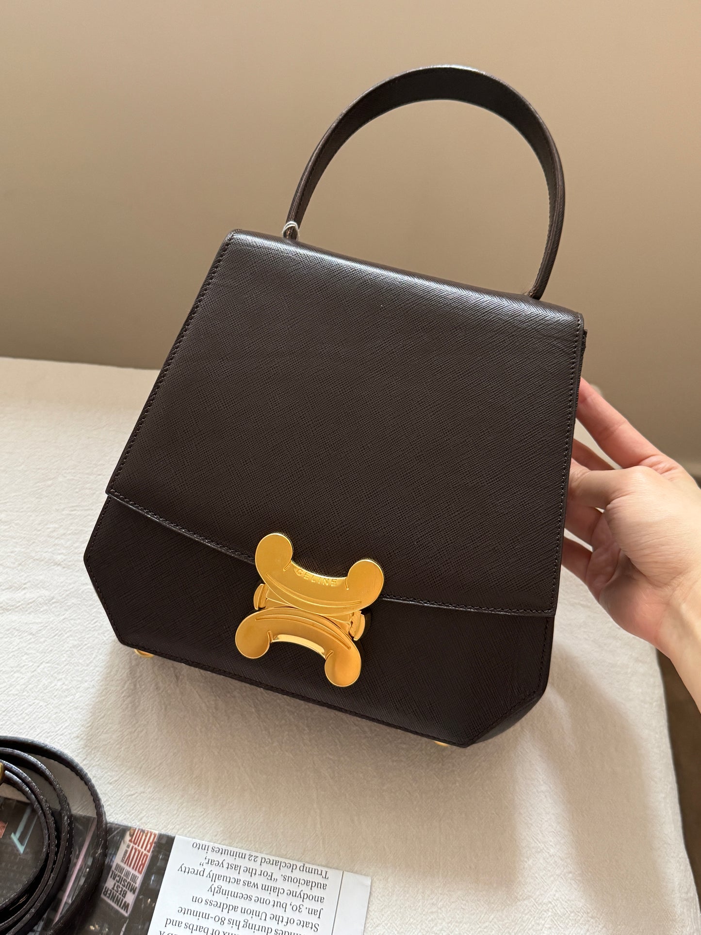 Vintage Celine triomphe 2-way top handle bag🌟