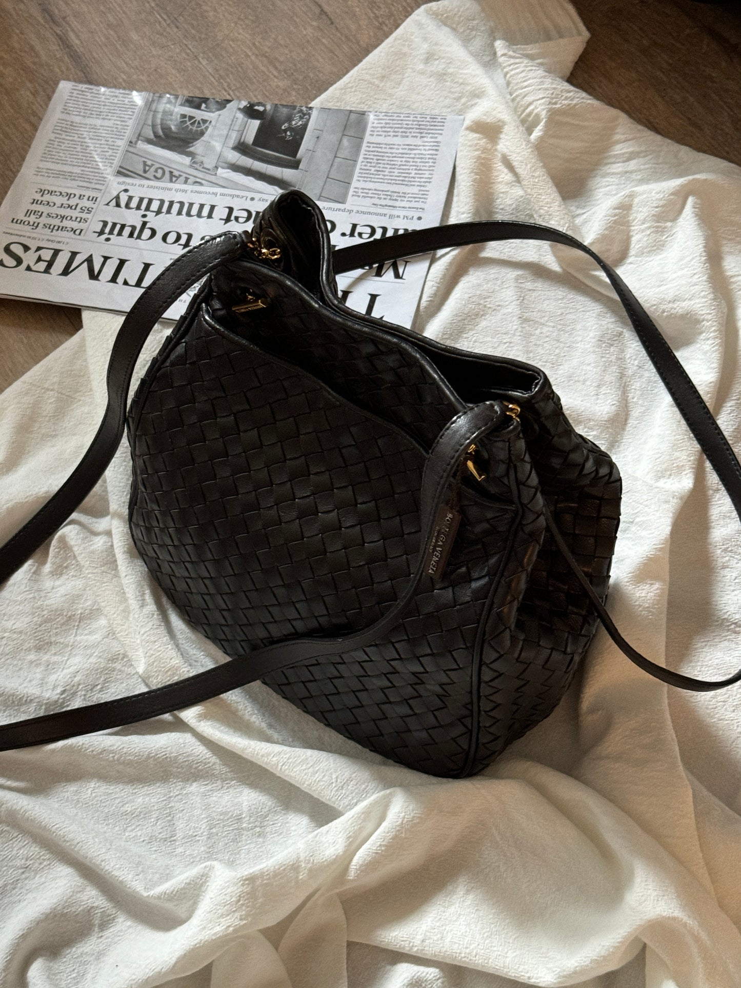 Vintage Bottega Veneta leather shoulder/crossbody bag