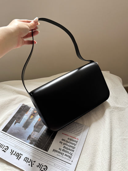 Vintage Cartier 黑銀豹頭shoulder box bag