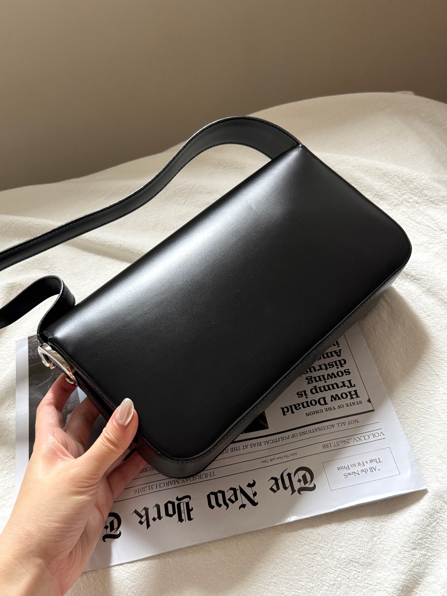 Vintage Cartier 黑銀豹頭shoulder box bag