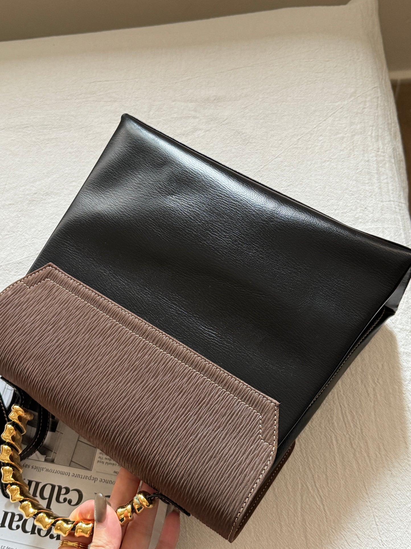 Vintage Loewe velazquez蛇骨kelly 黑色