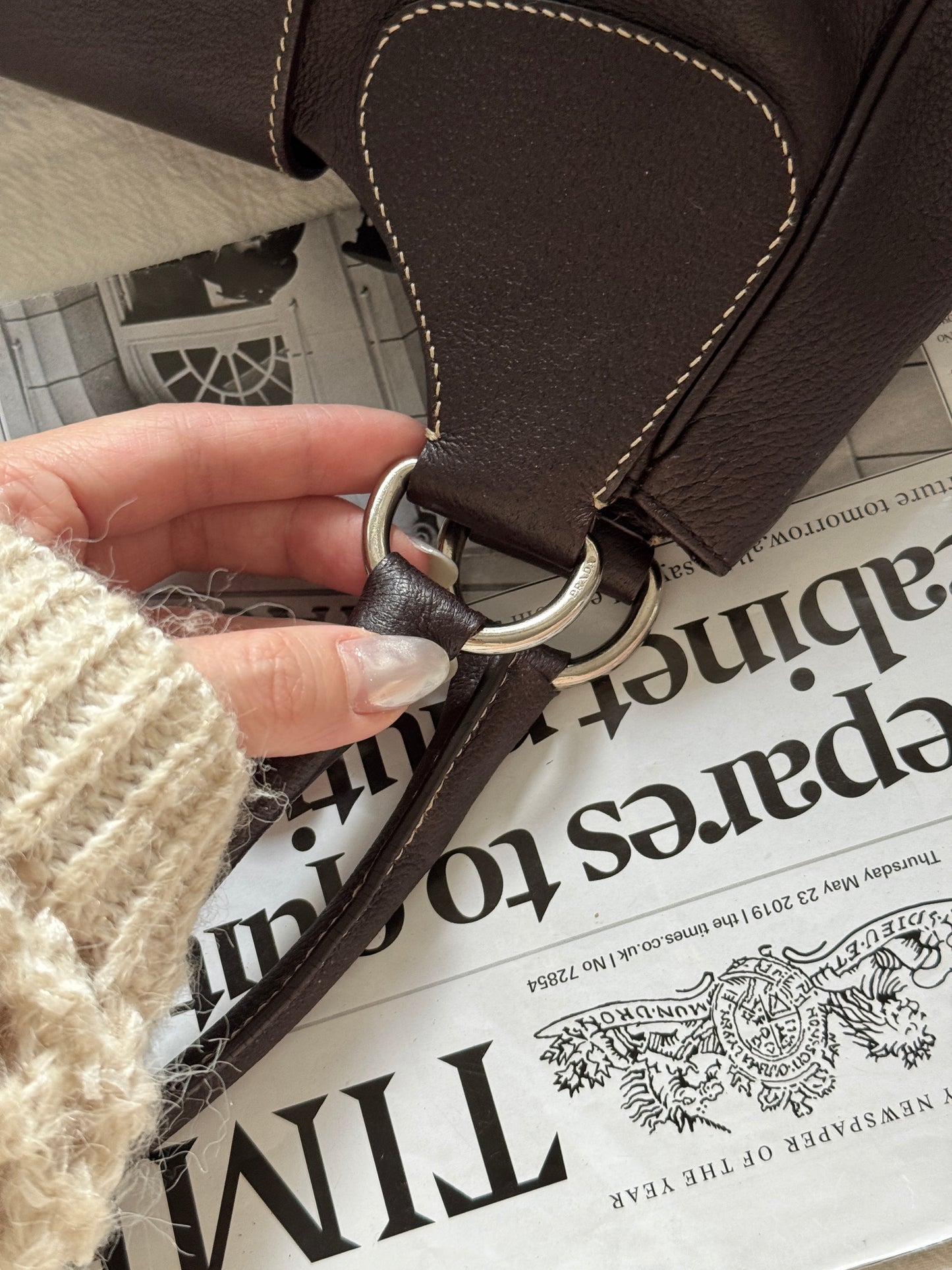 Vintage P r a d a機車hobo bag🏍️