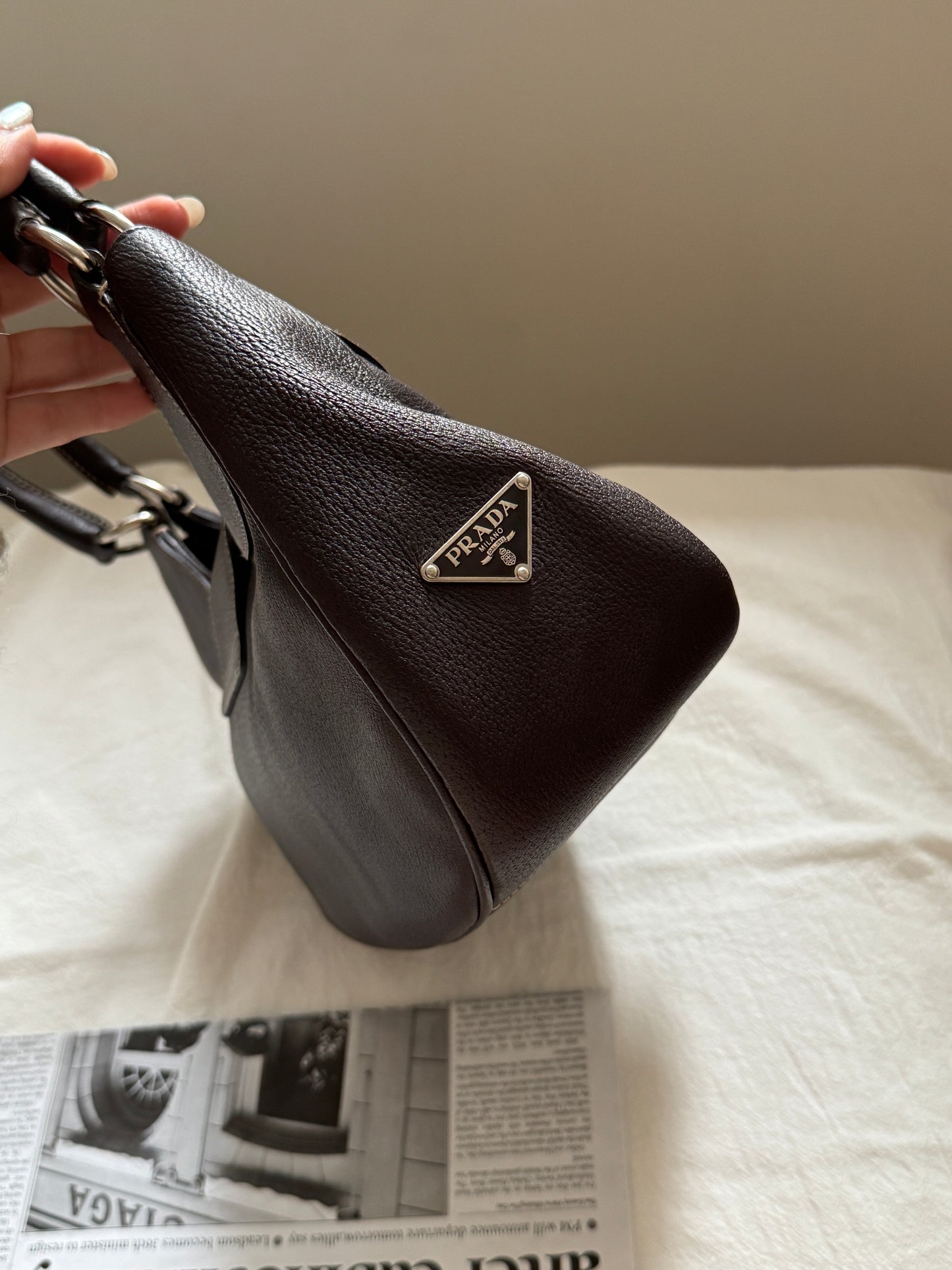 Vintage P r a d a機車hobo bag🏍️