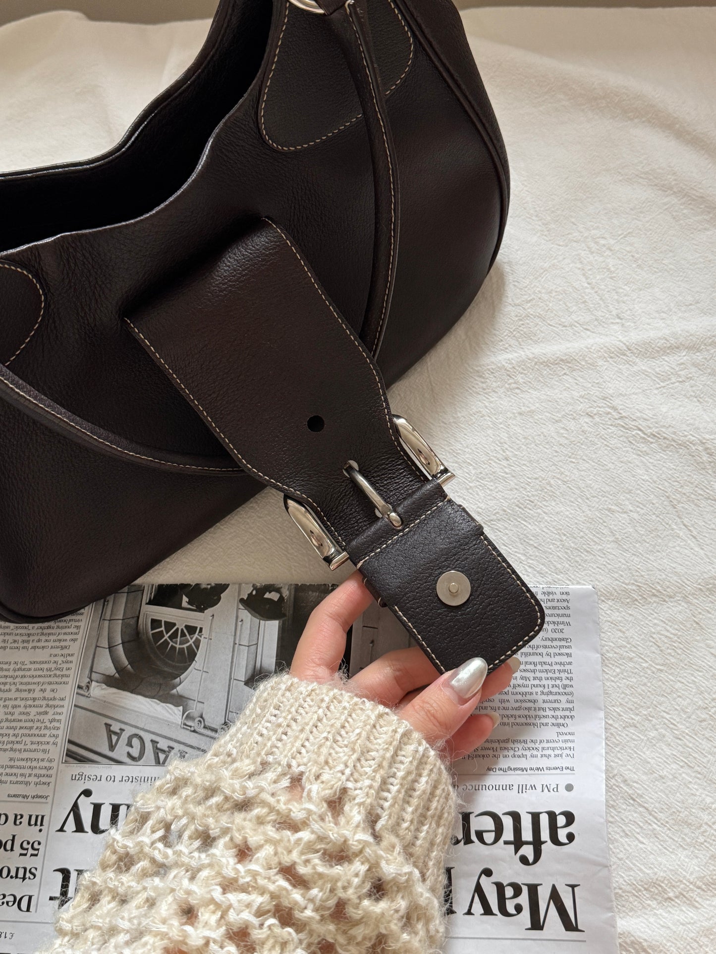 Vintage P r a d a機車hobo bag🏍️